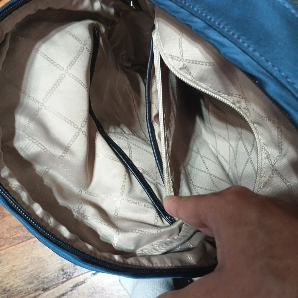 Michael Kors Prescott Large Navy Blue Nylon Gabardine Backpack MSRP $278